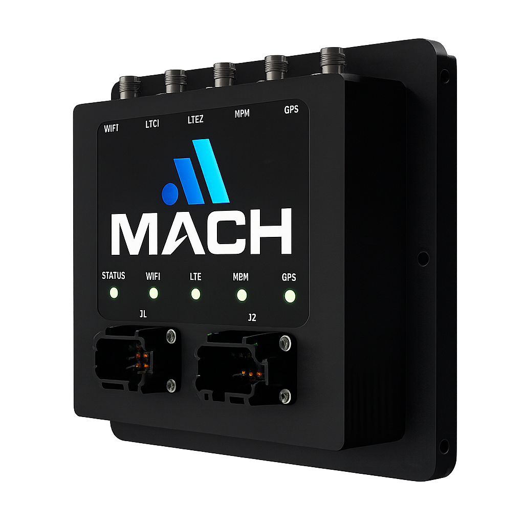 Mach Nexus telematics gateway — MIL-STD-810 rated, IP67 sealed